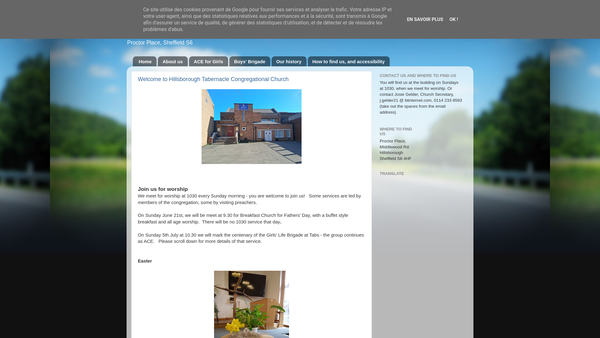 Screenshot of the Hillsborough Tabernacle Congregational Church - Working Funds website