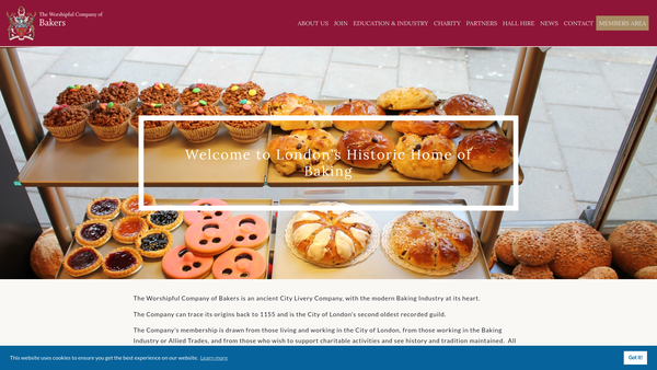 Screenshot of the The Benevolent Fund Of The Worshipful Company Of Bakers website