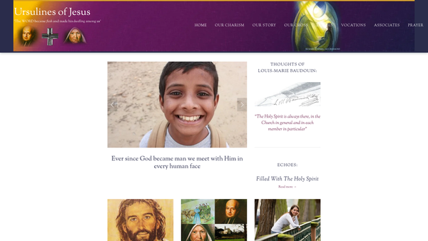 Screenshot of the Congregation Of The Ursulines Of Jesus website