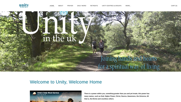 Screenshot of the Unity School Of Christianity Of Great Britain website