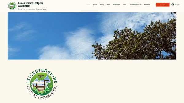 Screenshot of the Leicestershire Footpath Association website