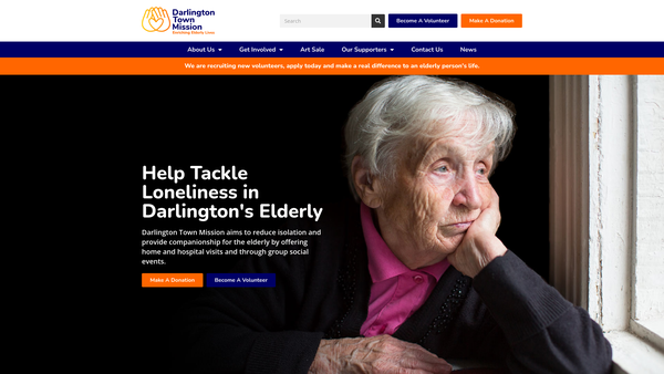 Screenshot of the The Darlington Town Mission website