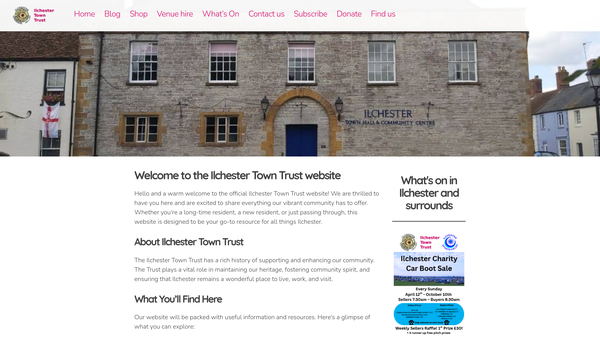 Screenshot of the The Ilchester Town Trust website