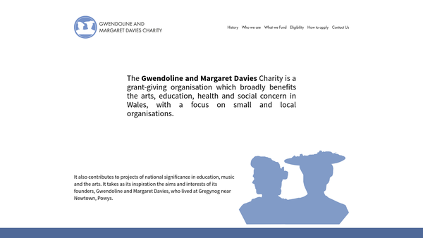 Screenshot of the Margaret Davies Charity website