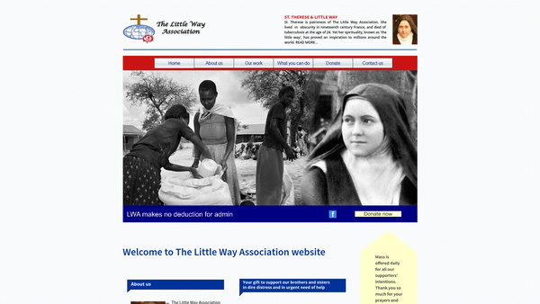 Screenshot of the The Little Way Association website