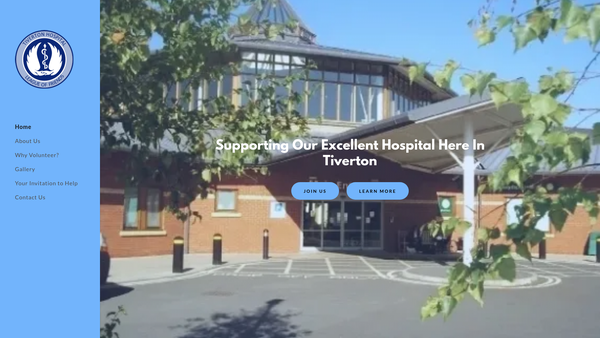 Screenshot of the The League Of Friends Of The Tiverton Hospitals website
