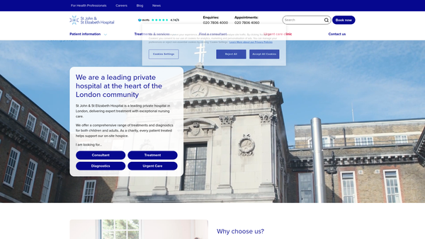 Screenshot of the Ss. John And Elizabeth Charity website