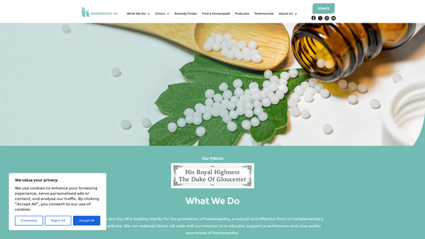 Screenshot of the Phillips Memorial Charity website