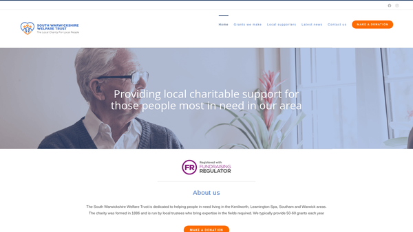 Screenshot of the The South Warwickshire Welfare Trust website