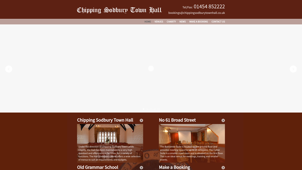 Screenshot of the Chipping Sodbury Town Lands Charity website
