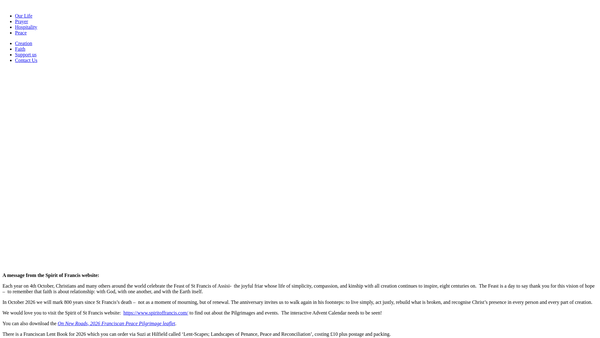 Screenshot of the The Brothers Of The First Order Of The Society Of St Francis website