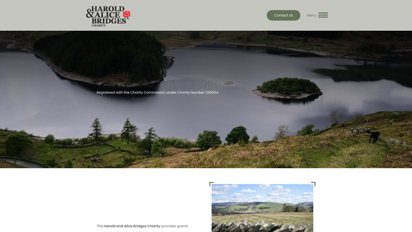 Screenshot of the The Harold And Alice Bridges Charity website