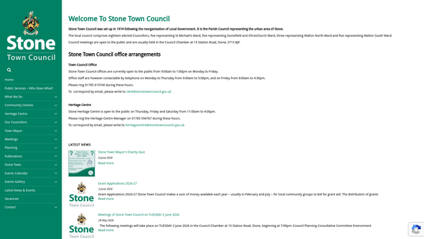 Screenshot of the Richard Vernon website
