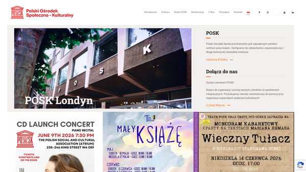 Screenshot of the Polish Social and Cultural Association website