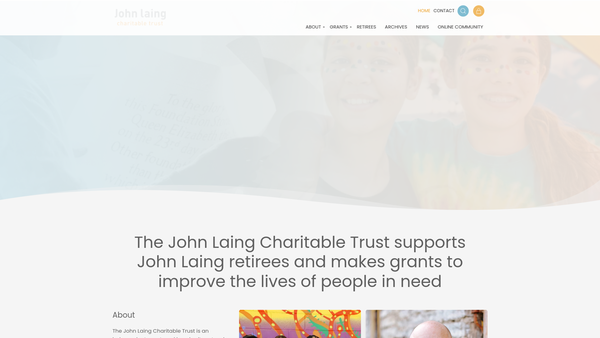 Screenshot of the John Laing Charitable Trust website