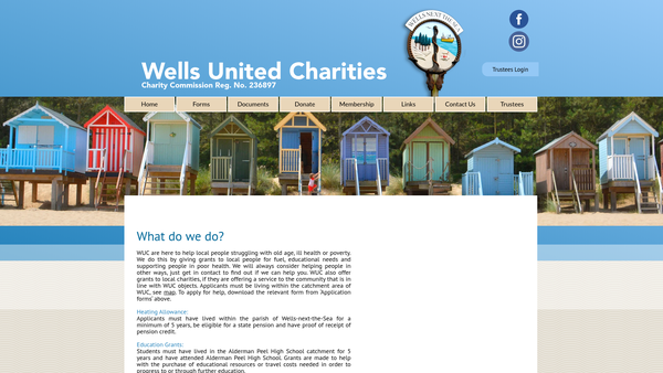 Screenshot of the Wells Next The Sea United Charities(charity No 236897)incorporating Former Charity No (259709)(Wells And District League Of Friends) website