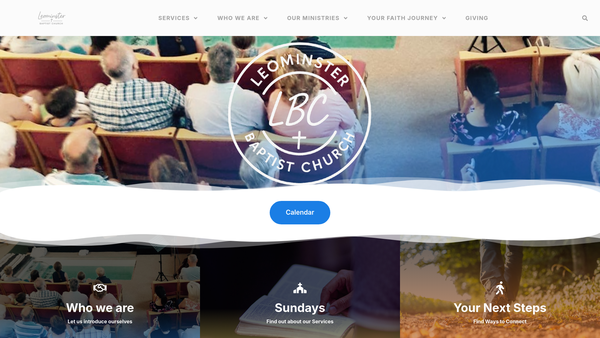 Screenshot of the Leominster Baptist Church website