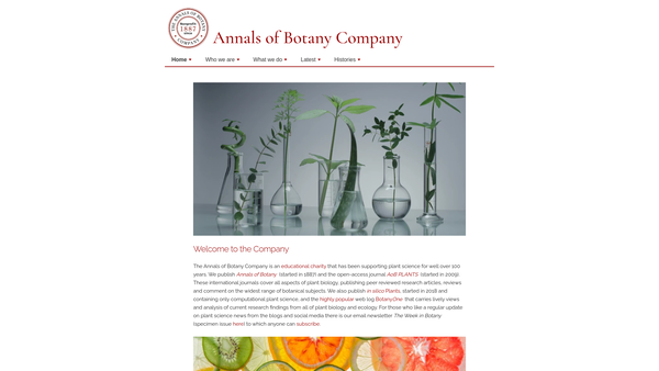 Screenshot of the The Annals Of Botany Company website