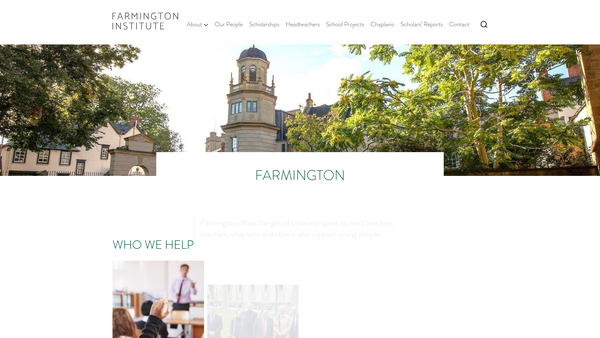 Screenshot of the The Farmington Trust Limited website