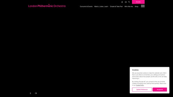 Screenshot of the London Philharmonic Orchestra Limited website