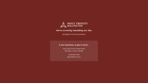 Screenshot of the The Wallington Parish Hall Trust website