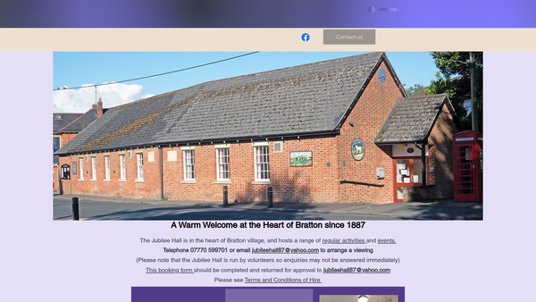 Screenshot of the Jubilee Hall website