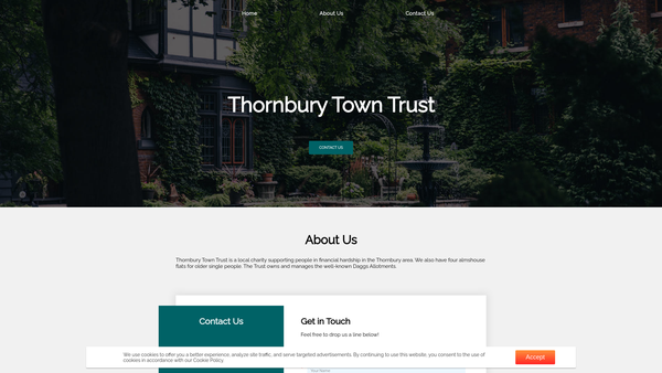 Screenshot of the Thornbury Consolidated Charities website