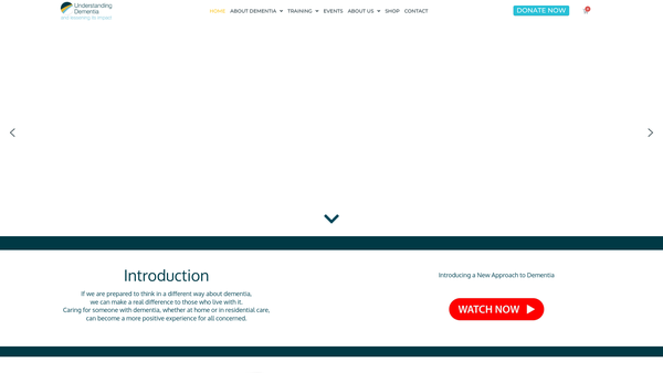 Screenshot of the Understanding Dementia website