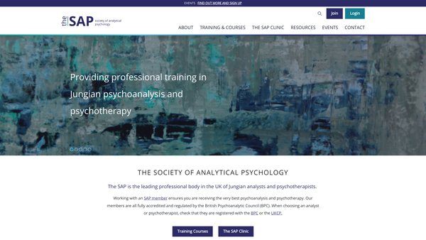 Screenshot of the The Society Of Analytical Psychology website