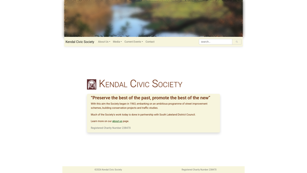 Screenshot of the Kendal Civic Society website