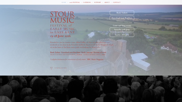 Screenshot of the The Stour Festival Company Limited website