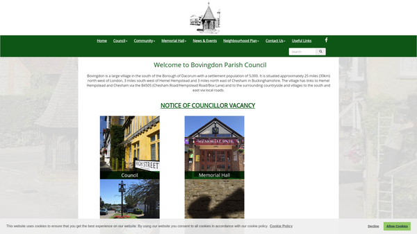 Screenshot of the War Memorial Hall website