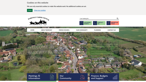 Screenshot of the Barkway War Memorial website