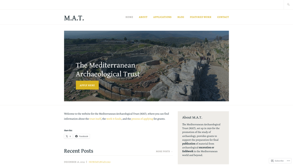 Screenshot of the Mediterranean Archaeological Trust website