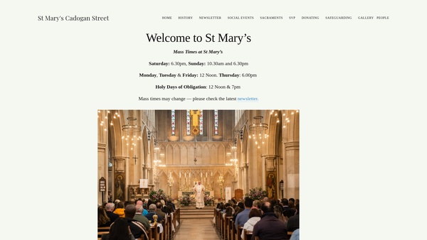 Screenshot of the St Joseph's Almshouses website
