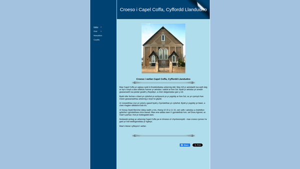 Screenshot of the Trust Property Held In Connection With Capel Coffa Congregation Chapel website