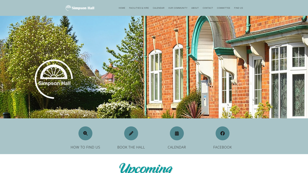 Screenshot of the The Simpson Hall website