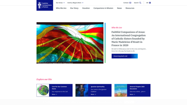 Screenshot of the Faithful Companions Of Jesus website