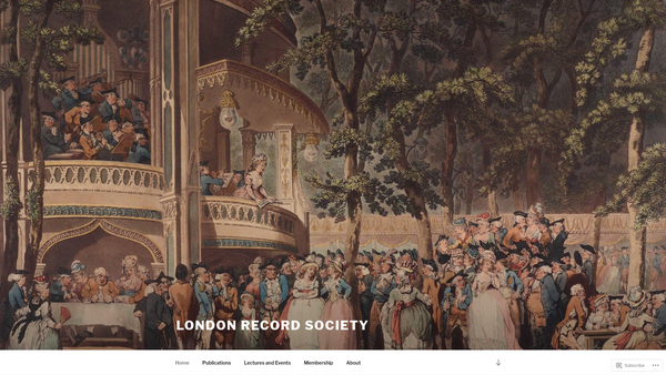 Screenshot of the London Record Society website