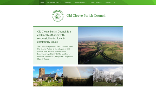 Screenshot of the Old Cleeve War Memorial website