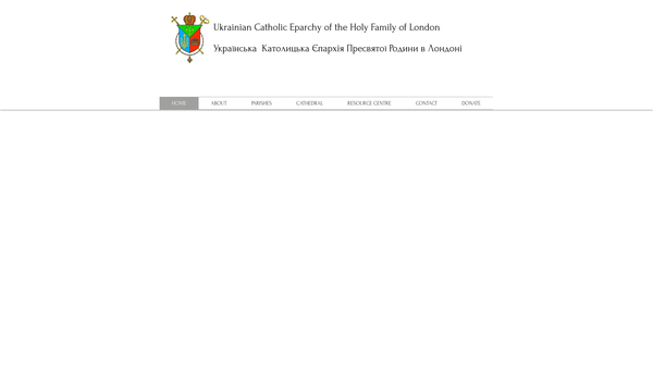 Screenshot of the The Holy Family Ukrainian Catholic Eparchy Of London website