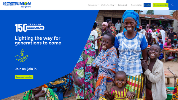 Screenshot of the Mothers' Union website