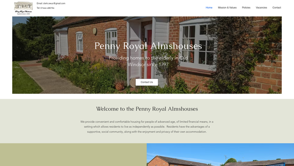 Screenshot of the The Old Windsor United Charities website