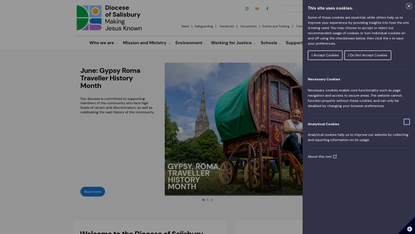 Screenshot of the The Salisbury Diocesan Board Of Finance website