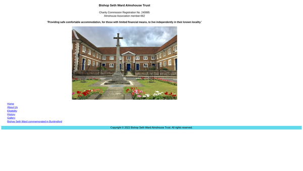 Screenshot of the Bishop Seth Ward Almshouse Trust website
