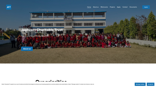 Screenshot of the The Jephcott Charitable Trust website