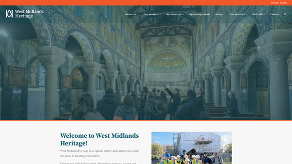 Screenshot of the Worcestershire Building Preservation Trust website