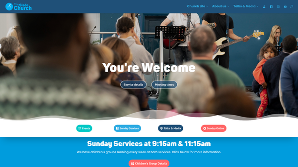 Screenshot of the The Slade Evangelical Church website