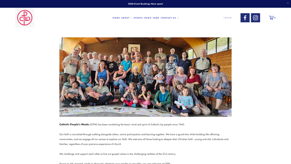 Screenshot of the Catholic People's Weeks website
