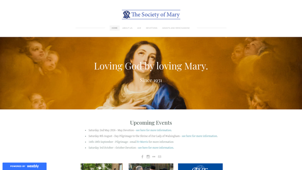 Screenshot of the The Society Of Mary website